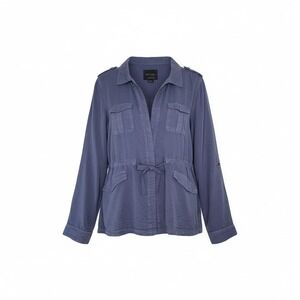 Sanctuary Tencel‎ Utility Jacket XL Soft Lyocell Tie Waist Button Pockets